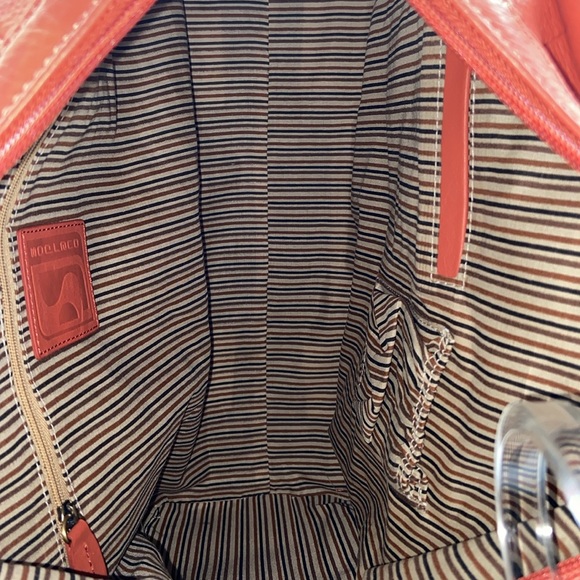 Soprano Ladies Pebble Leather Purse Handbag Satchel Burnt Orange and Dust Bag - Picture 13 of 15